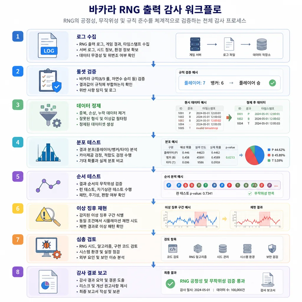 바카라 RNG 출력 감사 절차도