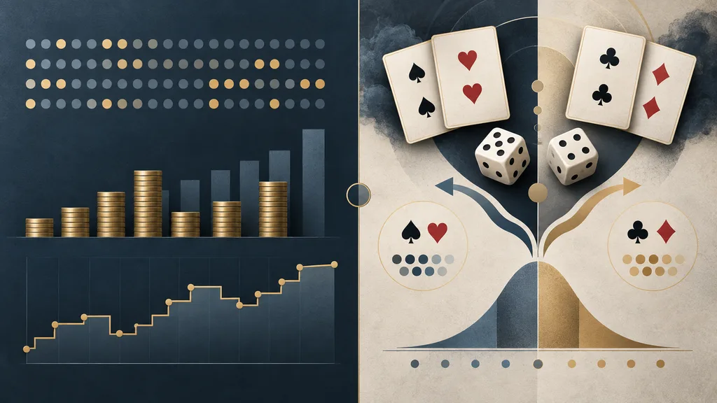 Conceptual comparison between player behavior signals and unpredictable baccarat outcomes